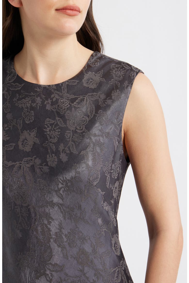 Textured Floral Damask Maxi Dress, Alternate, color, GREY