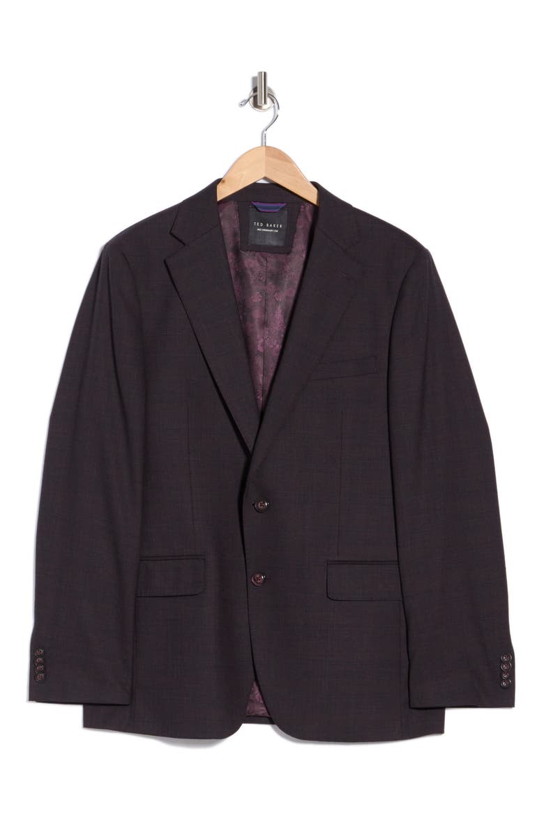 Stretch Wool Blend Suit Jacket, Alternate, color, PURPLE/ BLUE