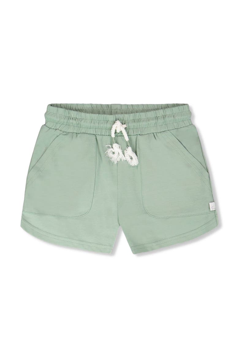 Organic Cotton Elastic Drawstring Jersey Shorts, Main, color, Sage Green