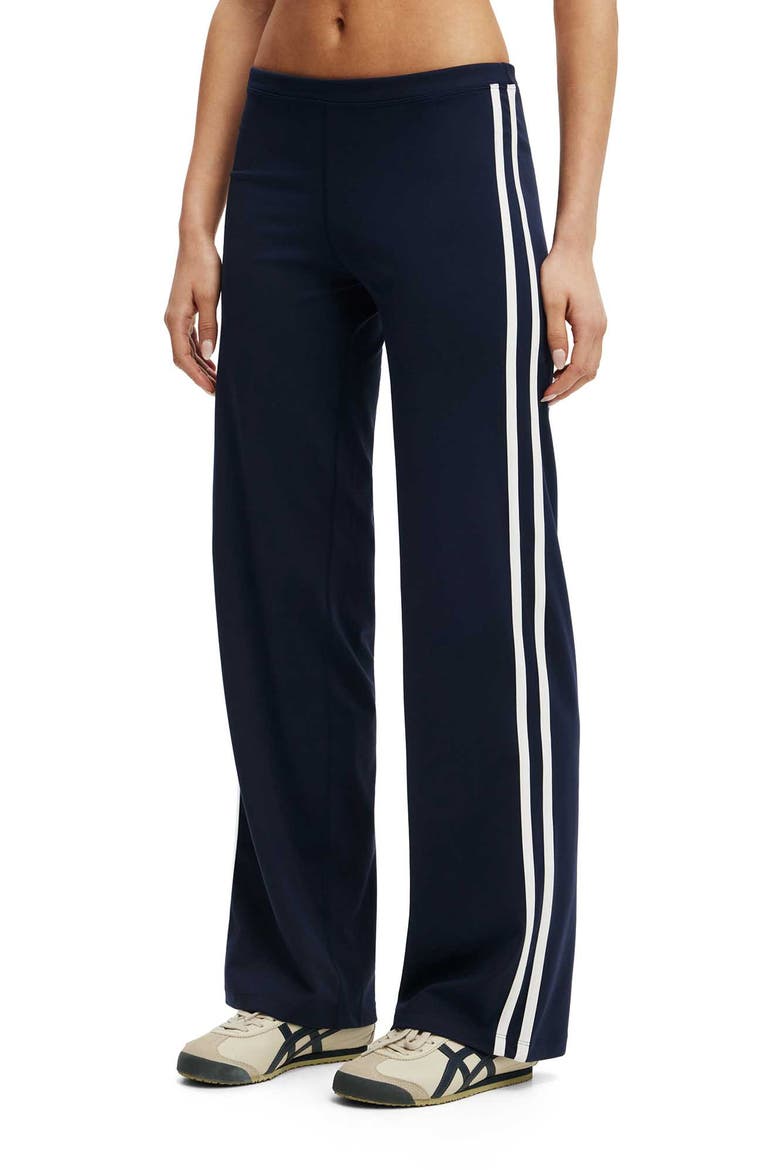 Women's Active Ultra Soft Low Rise Straight Leg Pant, Main, color, Prep Sport Navy White