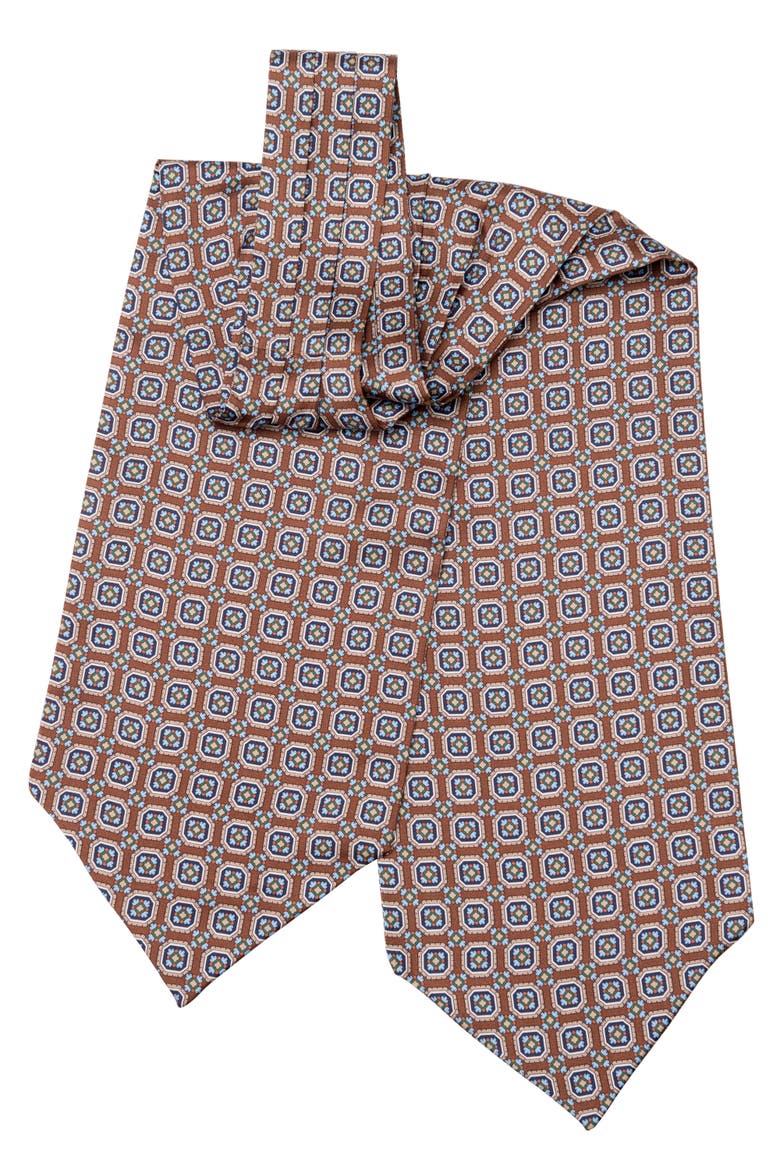 Barberini - Silk Ascot Cravat Tie for Men, Alternate, color, Chocolate