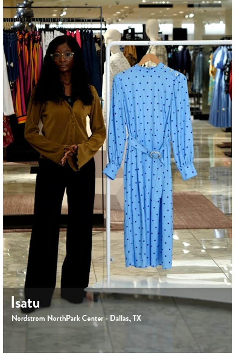 Polka Dot Belted Long Sleeve Dress video