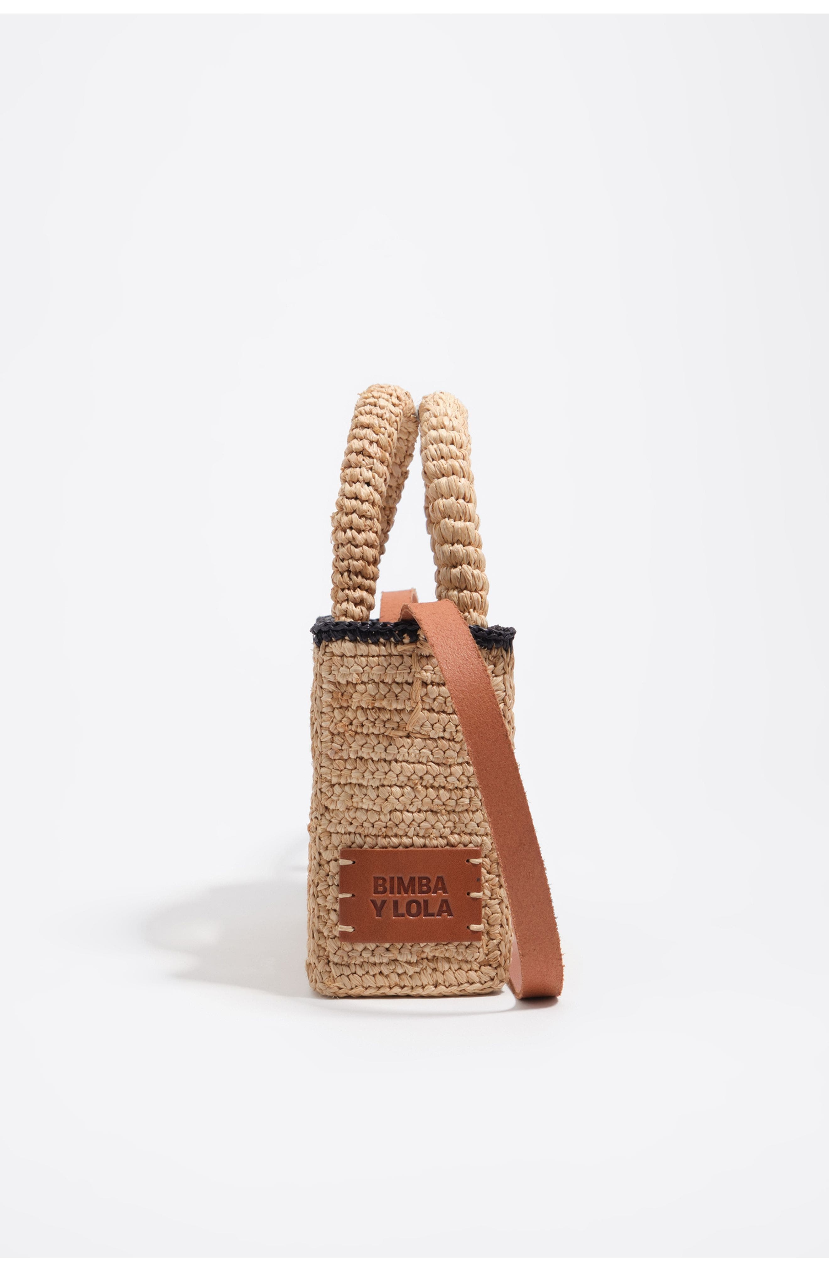 Bimba y Lola Raffia Mini Bag, Alternate, color, Natural