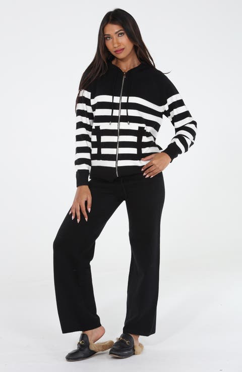 Stripe Knit Hoodie