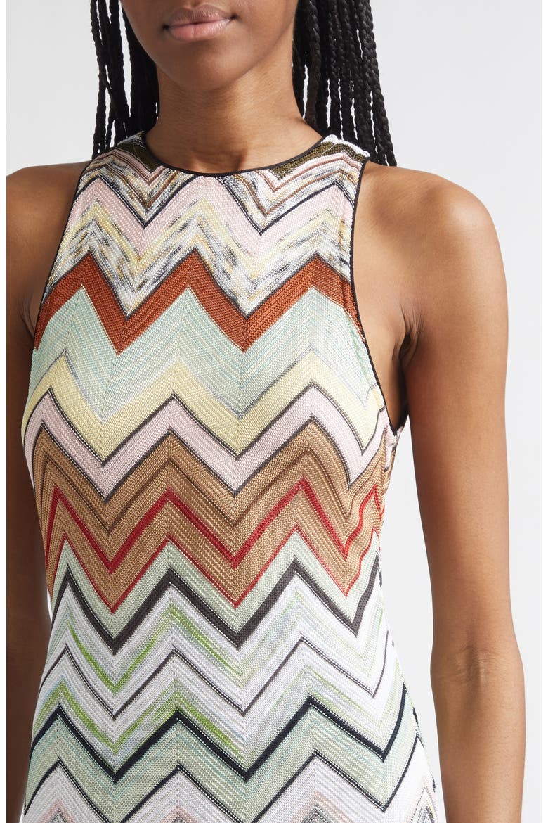Zigzag Knit Midi Dress, Alternate, color, BEIGE ORANGE