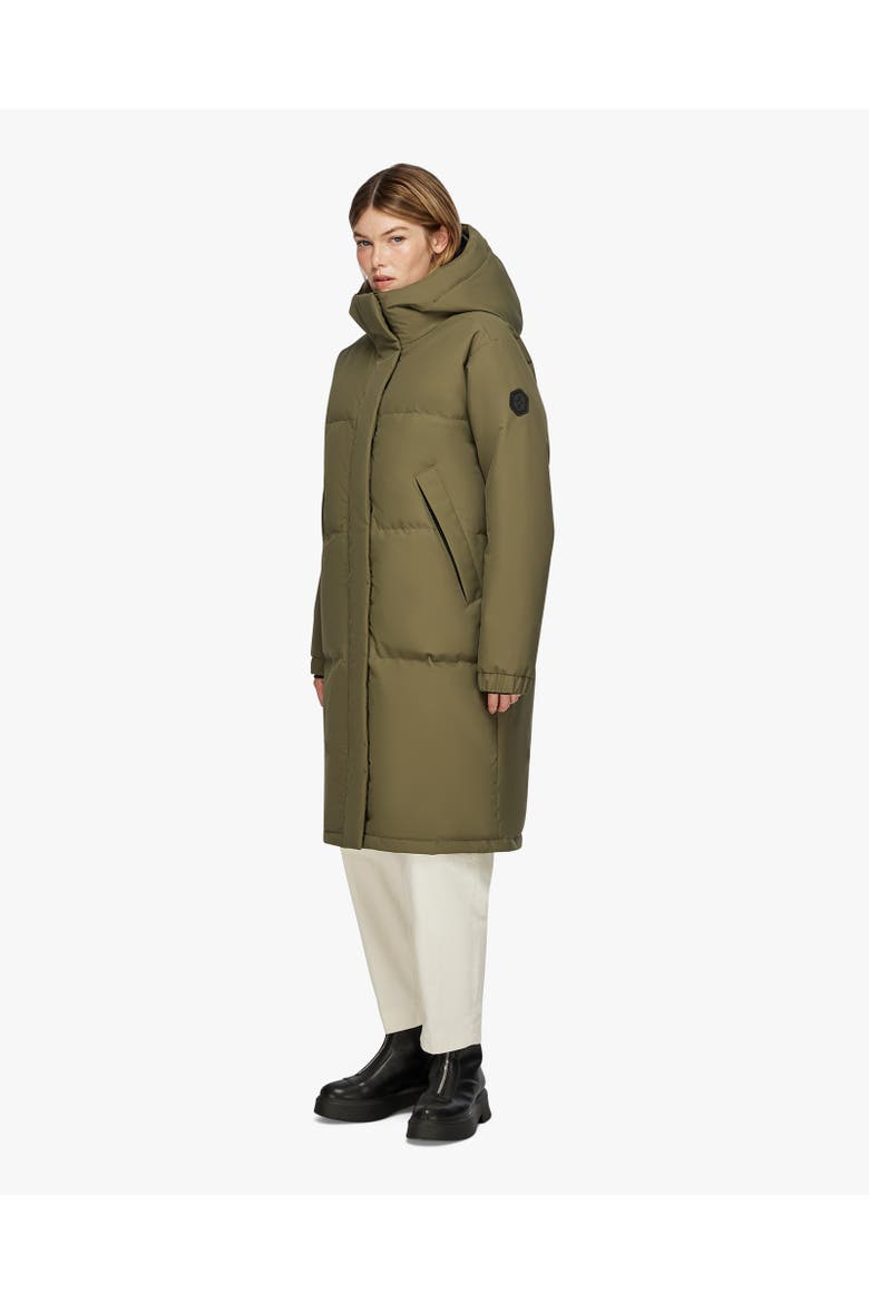INES | Hooded Down Winter Jacket, Alternate, color, Sage