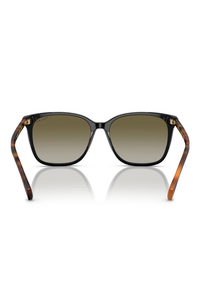 56mm Gradient Square Sunglasses, Alternate, color, SHINY BLACK / GRADIENT GREEN