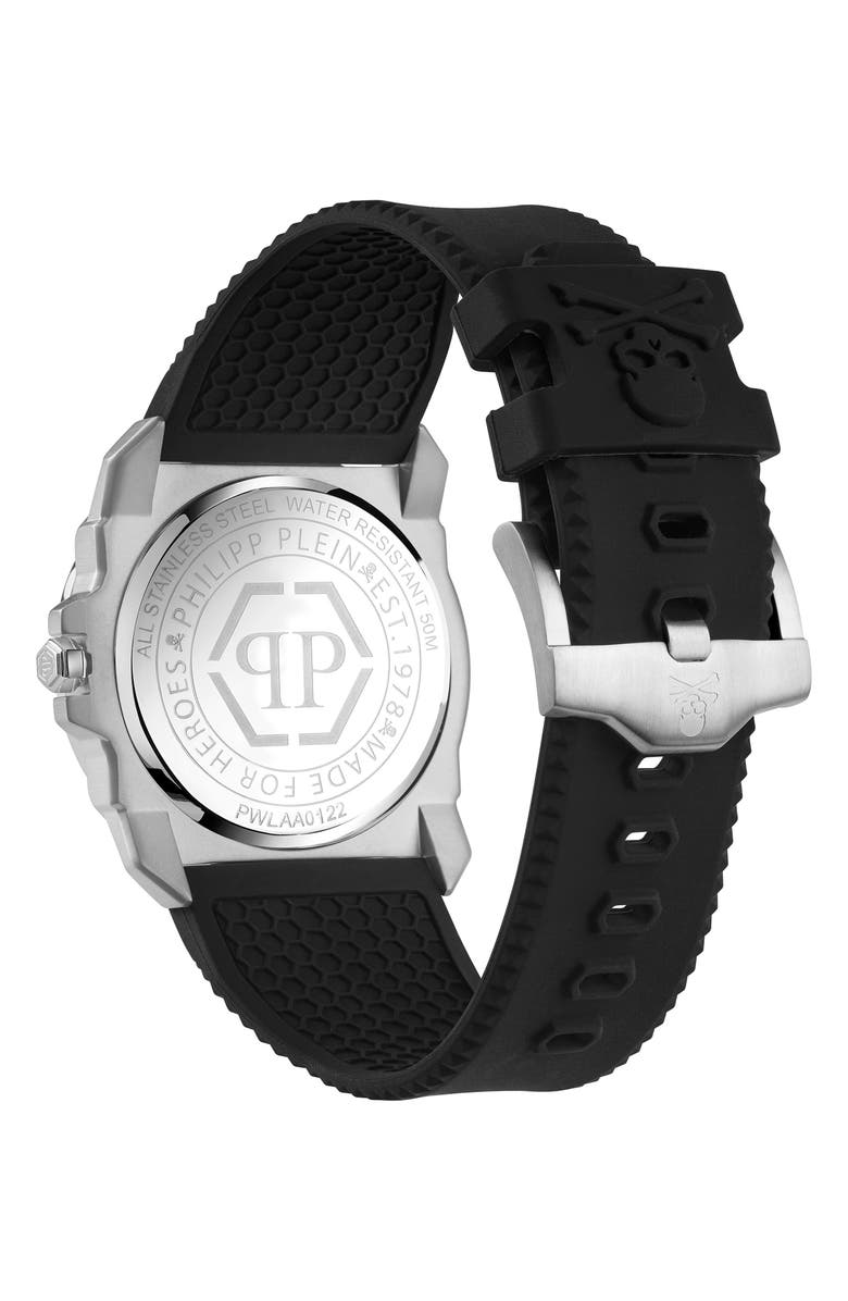 PHILIPP PLEIN SPORT Two Hand Quartz Silicone Strap Watch, 40mm, Alternate, color,