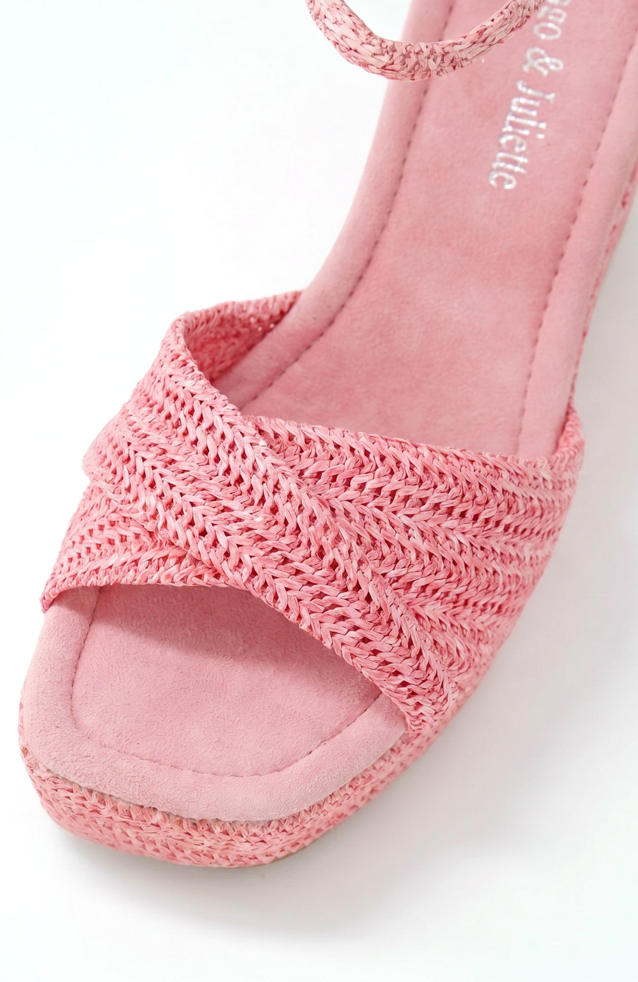 DJANGO AND JULIETTE Cotton Wedge Heel, Alternate, color, Pink Raffia