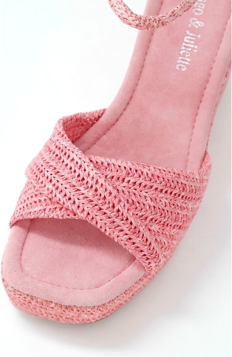 DJANGO AND JULIETTE Cotton Wedge Heel, Alternate, color, Pink Raffia