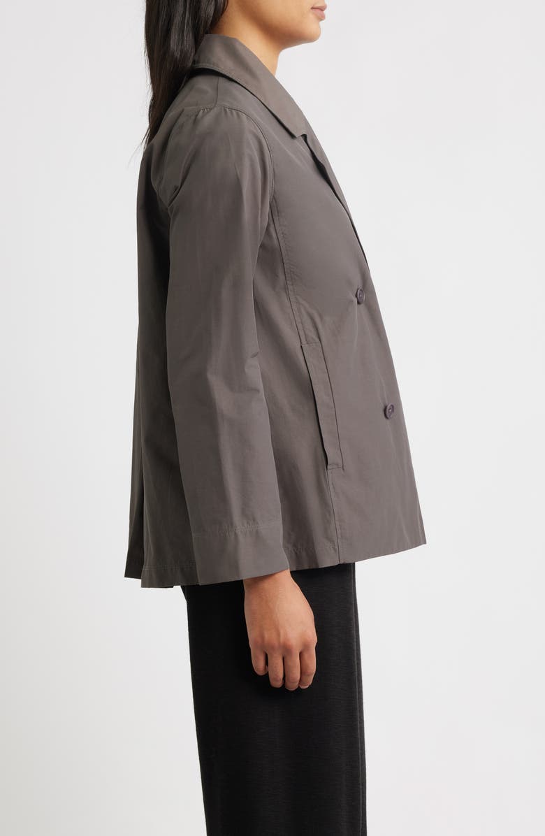 Eileen Fisher Organic Cotton Blend Crop Trench Coat, Alternate, color, Rye