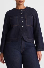 Madewell Collarless Denim Cutaway Jacket