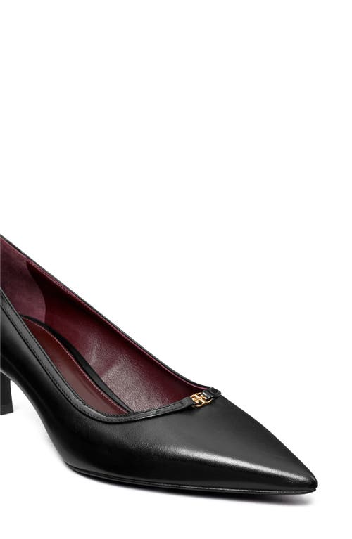 Tory Burch Double T Buckle Kitten Heel Pump 45mm In Black