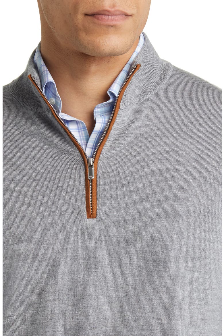 Autumn Crest Wool Blend Quarter Zip Pullover, Alternate, color, BRITISH GREY