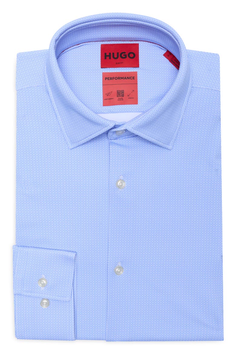 Kenno Trim Fit Performance Dress Shirt, Alternate, color, LIGHT/ PASTEL BLUE