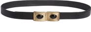 Raina Large Stone Buckle Leather Belt