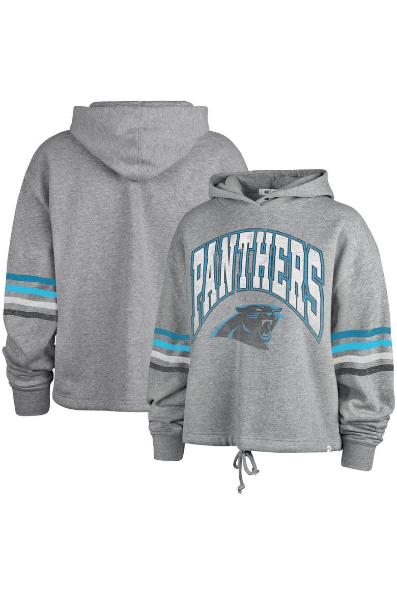 Women's '47 Heather Gray Carolina Panthers Upland Bennett Pullover Hoodie, Main, color, Heather Gray