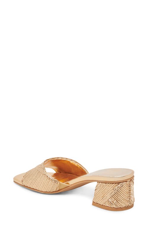 Dolce Vita Briton Deco Block Heel Sandal In Gold Metallic Woven