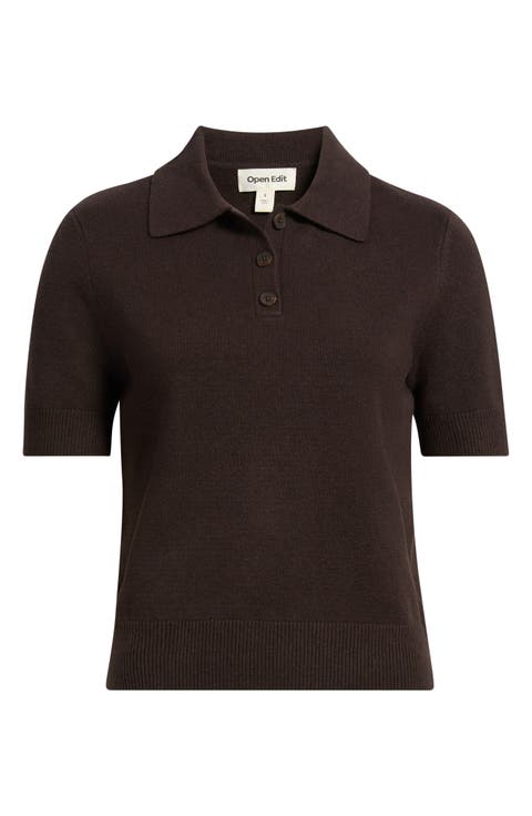 Short Sleeve Polo Sweater