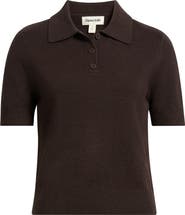 Open Edit Short Sleeve Polo Sweater