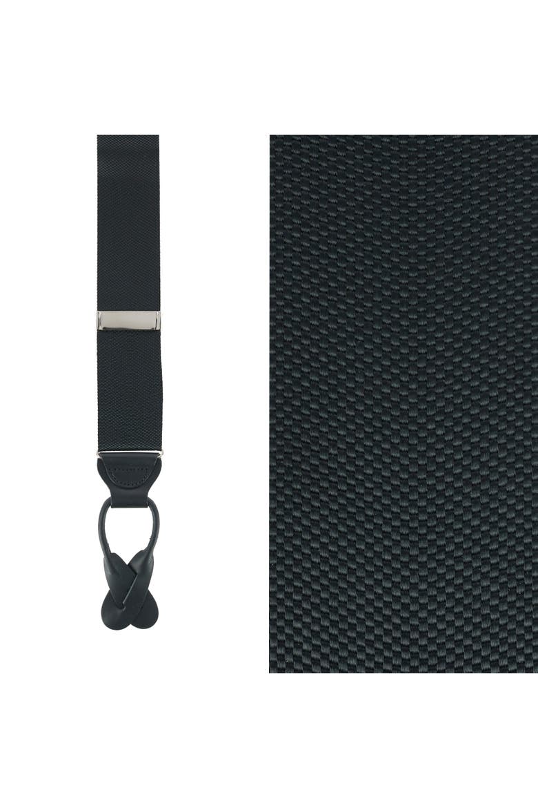 Big & Tall Hudson Solid Button End Suspenders, Main, color, Black