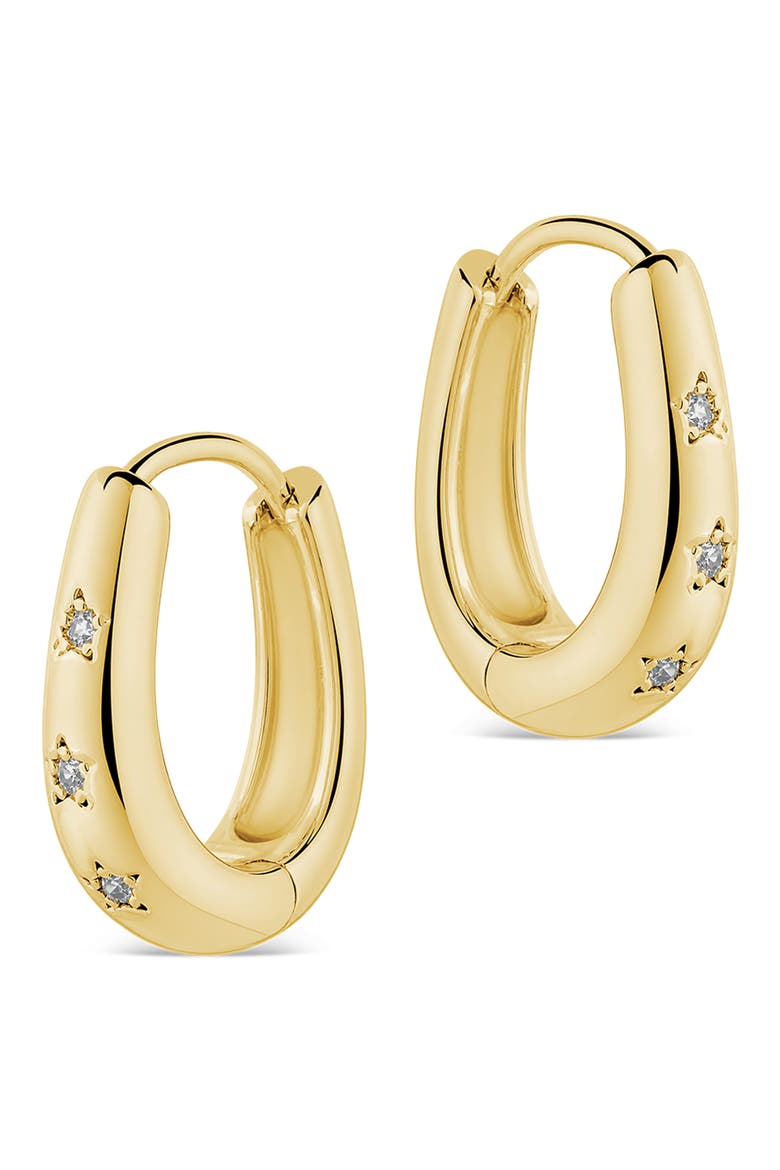 Classic Mini Cubic Zirconia Star Huggie Hoop Earrings, Alternate, color, GOLD