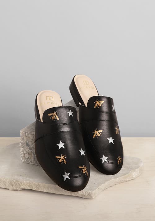 Alepel Women's Metallic Bees & Stars Mule In Metallic Bees And Stars