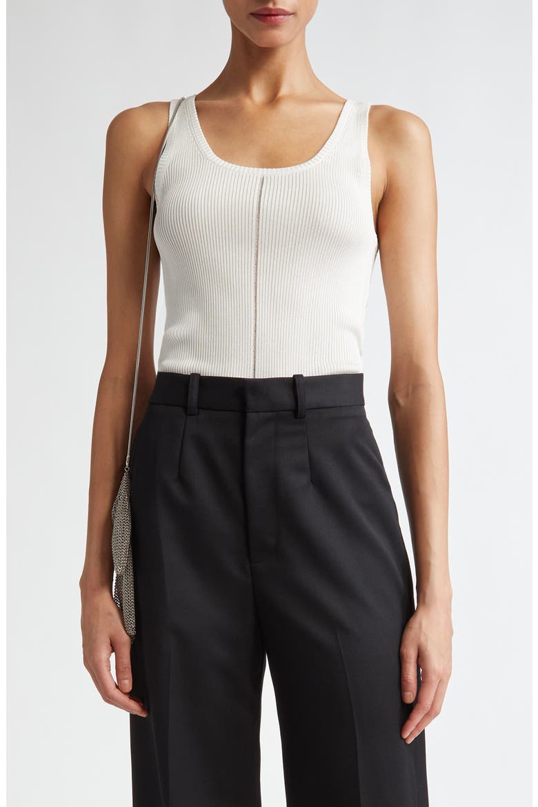 Logo Tag Rib Tank (Nordstrom Exclusive), Main, color, IVORY