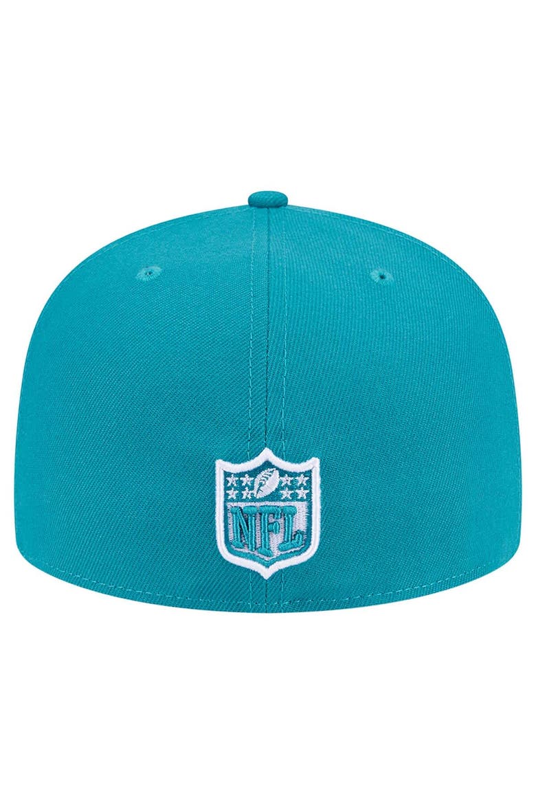 Men's New Era Aqua Miami Dolphins Checkered 59FIFTY Fitted Hat, Alternate, color, Aqua