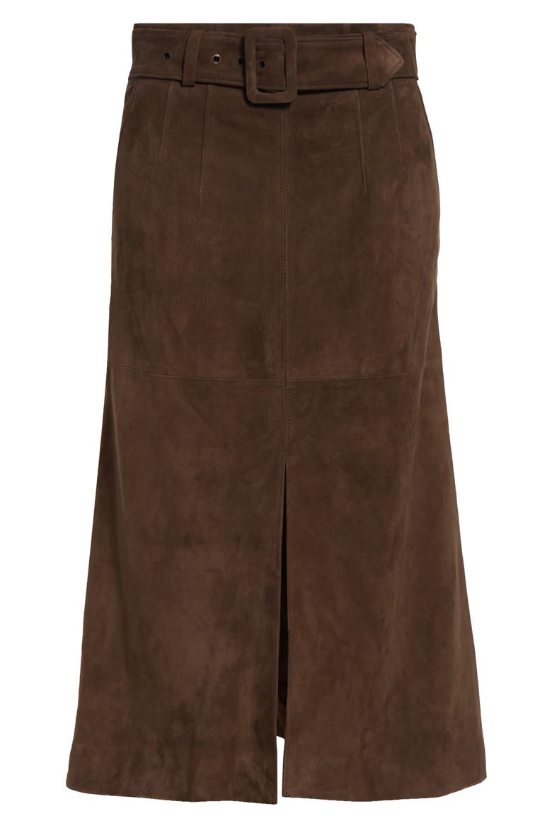 Alexie Suede Skirt, Alternate, color, ESPRESSO