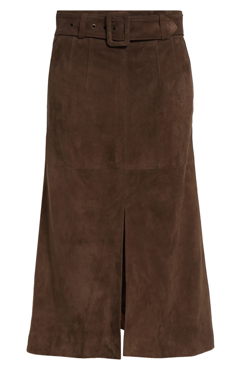 Veronica Beard Alexie Suede Skirt, Alternate, color, Mocha