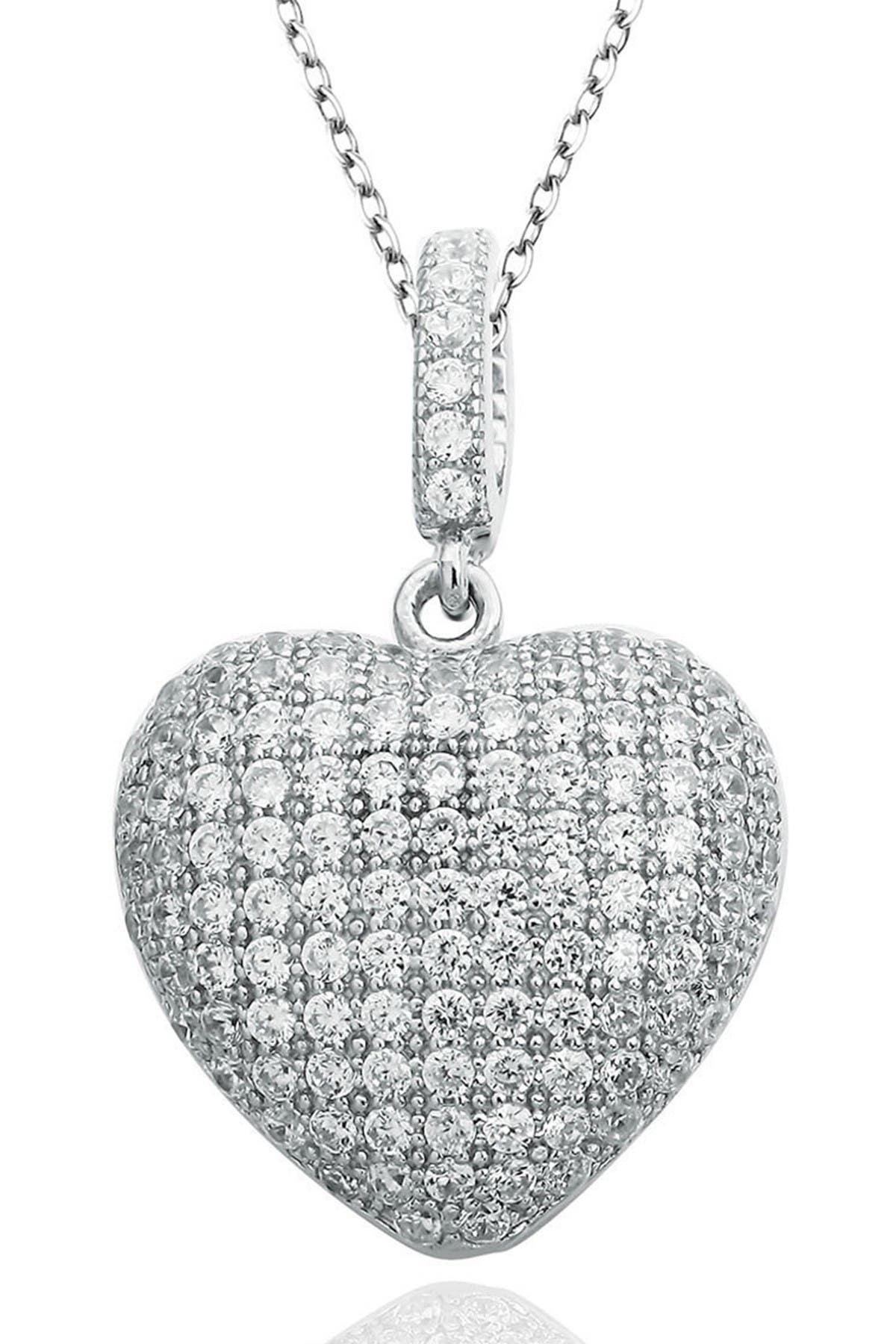 SUZY LEVIAN CZ Pavé Heart Pendant Necklace