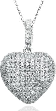 SUZY LEVIAN CZ Pavé Heart Pendant Necklace