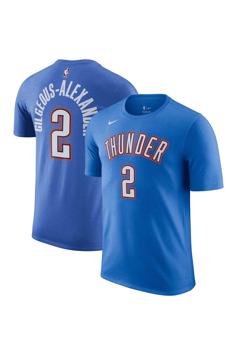 Men's Nike Shai Gilgeous-Alexander Blue Oklahoma City Thunder Icon 2022/23 Name & Number T-Shirt, Main, color, Blue