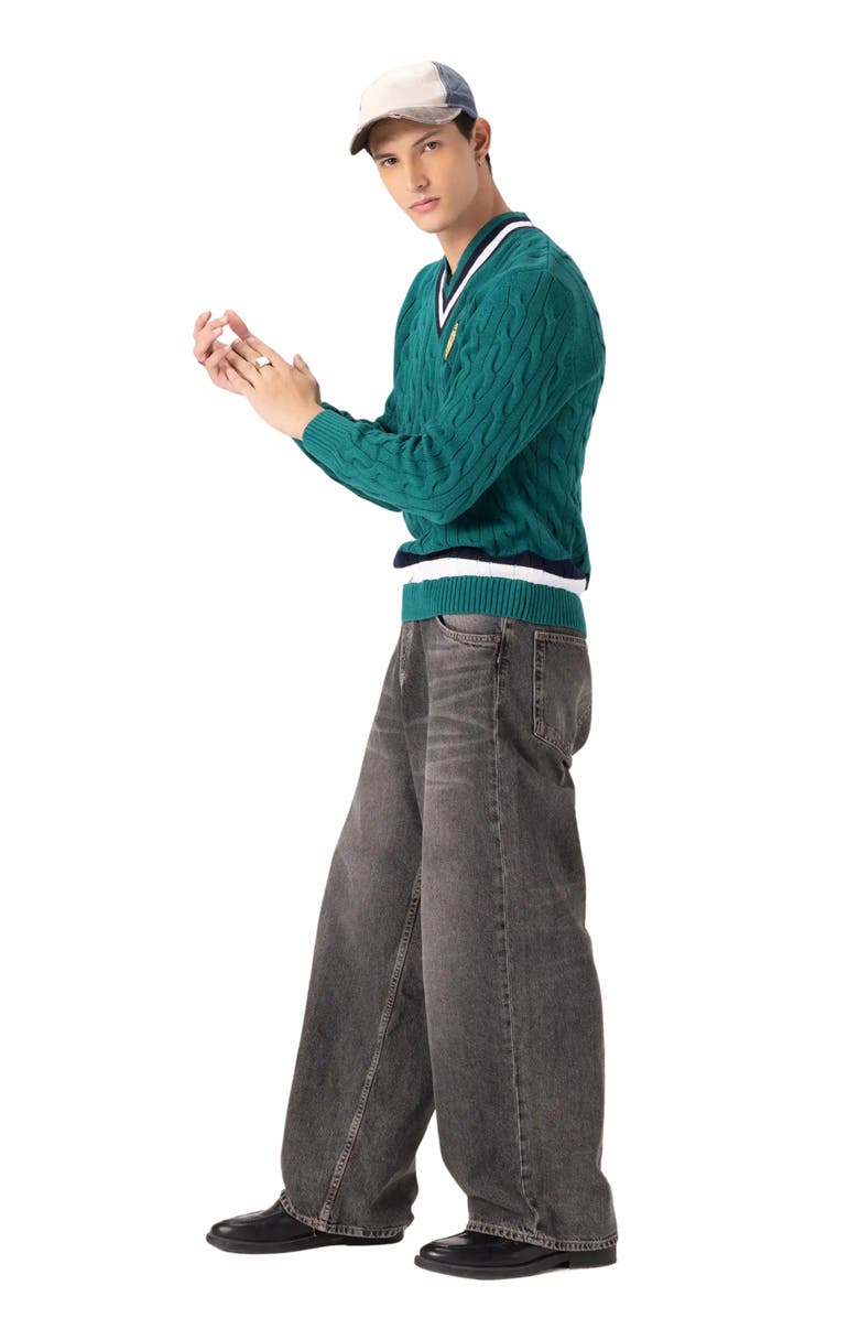 Members Only Cable Knit Cricket Sweater, Alternate, color, Green