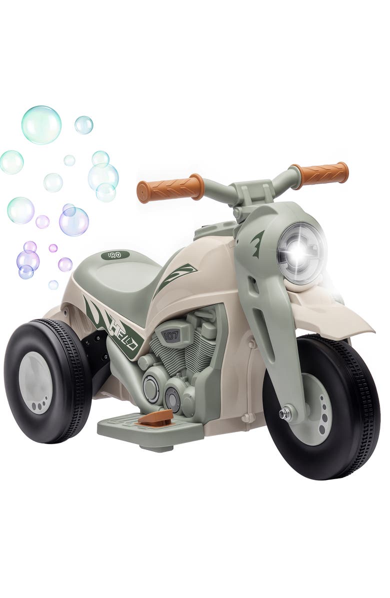 Qaba 6V 3-Wheeled Kids Ride on Motorcycle with Lights, Music, Main, color, 