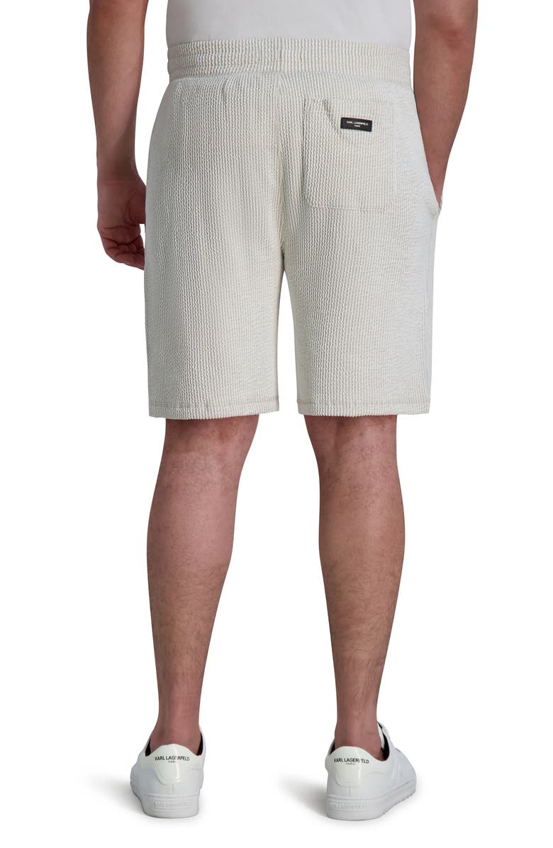 KARL LAGERFELD PARIS Seersucker Pull-On Shorts, Alternate, color,