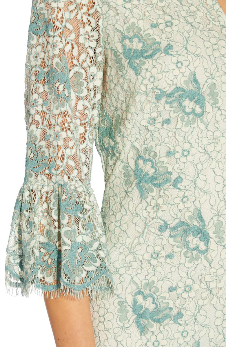 Adrianna Papell Lace Bell Sleeve Shift Dress, Alternate, color,