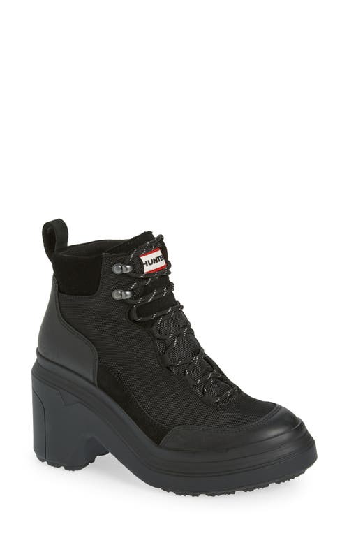 Hunter Dscvr Water Resistant Lace-up Boot In Black