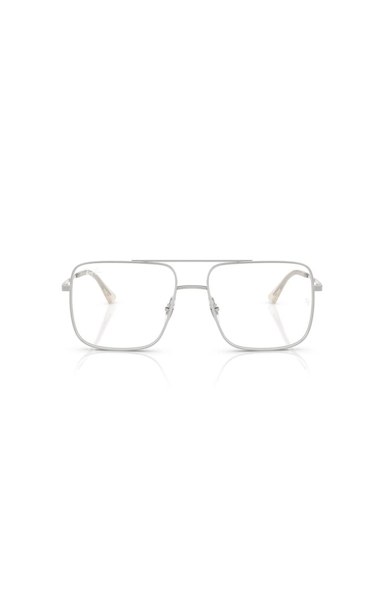Ray-Ban 56mm Square optical glasses, Alternate, color, Silver