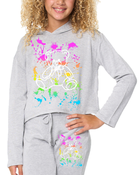 Crop sweatshirt with screen - Little kid