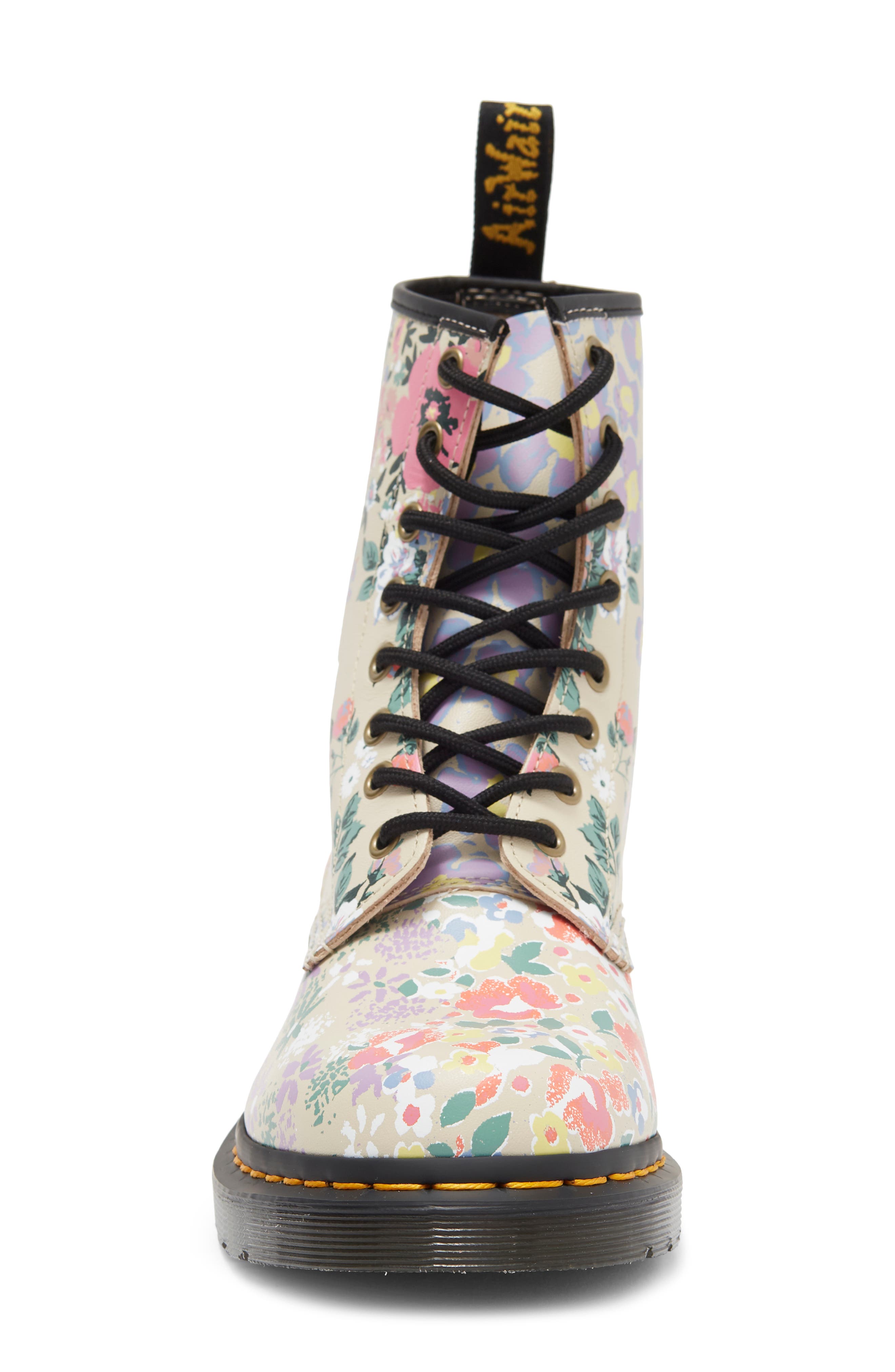 1460 Floral Lace-Up Boot, Alternate, color, FLORAL BEIGE