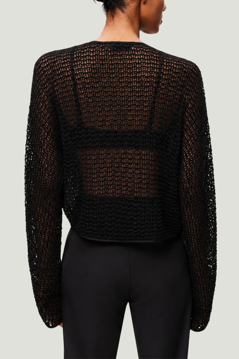 Wrap Mesh Blouse, Alternate, color, Black