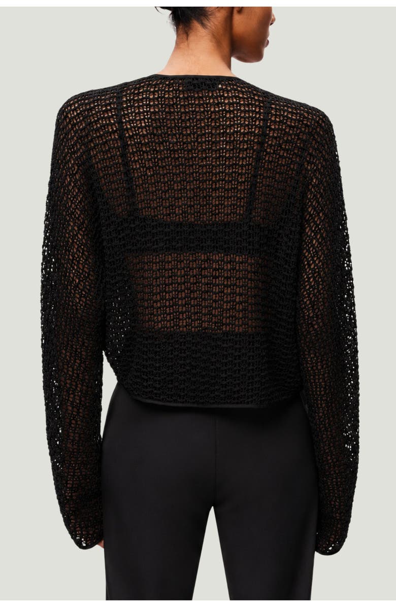 Nocturne Wrap Mesh Blouse, Alternate, color, Black
