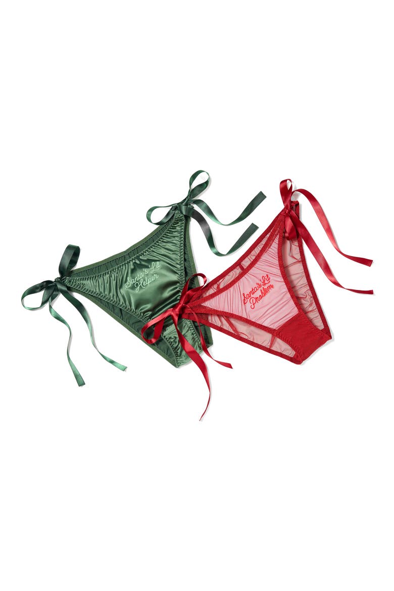 Flirty & Wordy Holiday 2-Piece Bikini Set, Alternate, color, GREEN/ RED