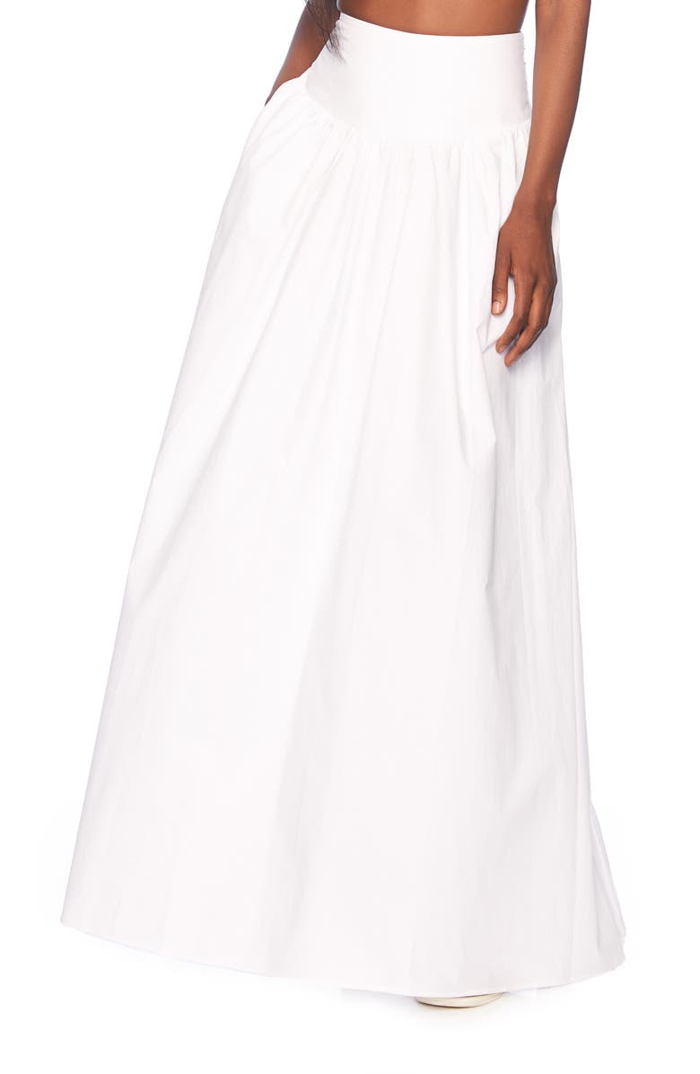 Susana Monaco Drop Waist Cotton Poplin Maxi Skirt, Main, color, 