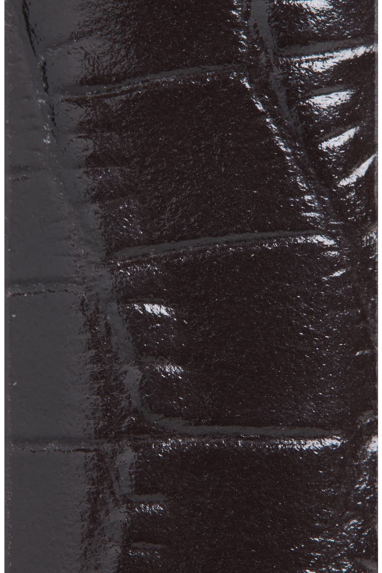 Janae Croc Embossed Belt, Alternate, color, CHOCOLATE BROWN