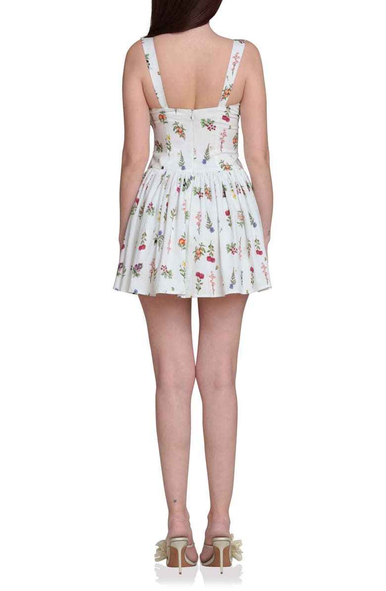 Avec Les Filles Lemon Print Stretch Cotton Minidress, Alternate, color, 