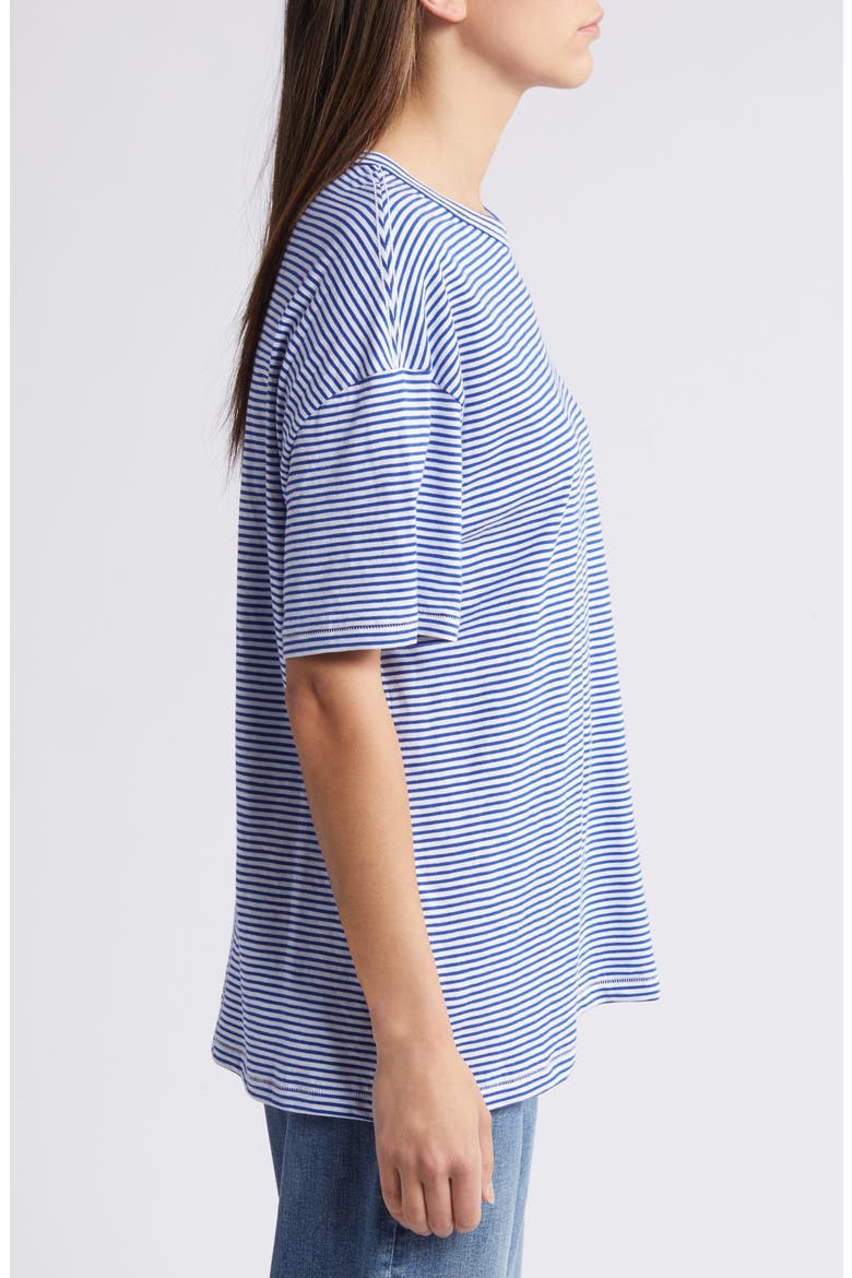 Stripe Boyfriend T-Shirt, Alternate, color, BLUE WHITE
