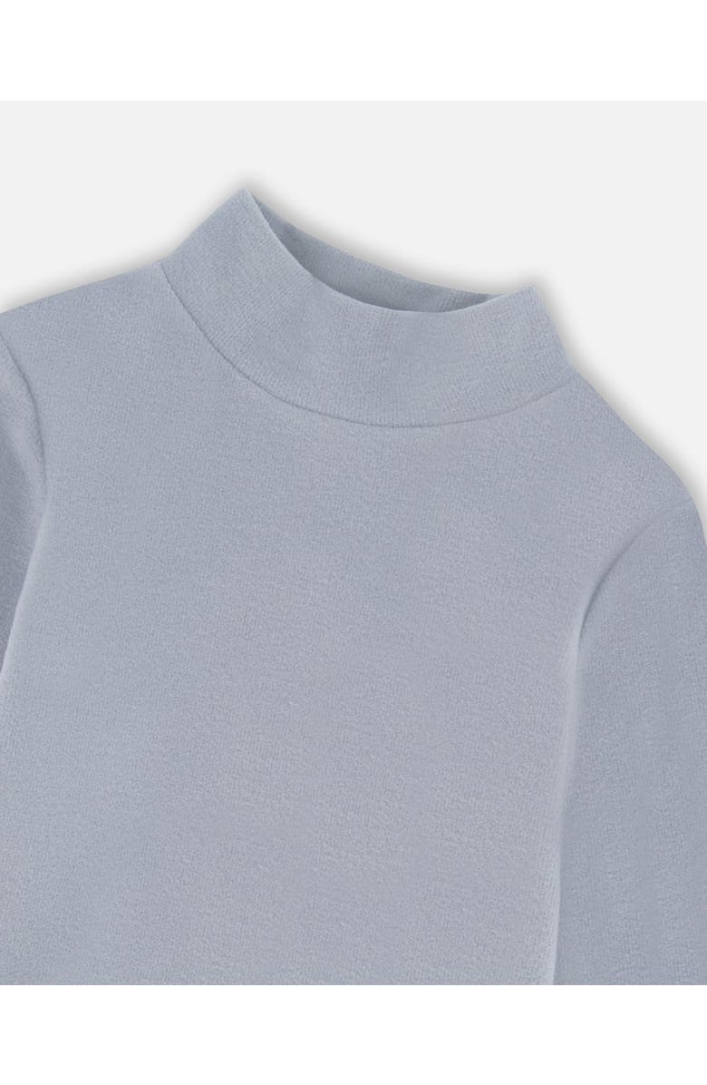Deux par Deux Super Soft Ribbed Mock Neck Top, Alternate, color, Blue Gray